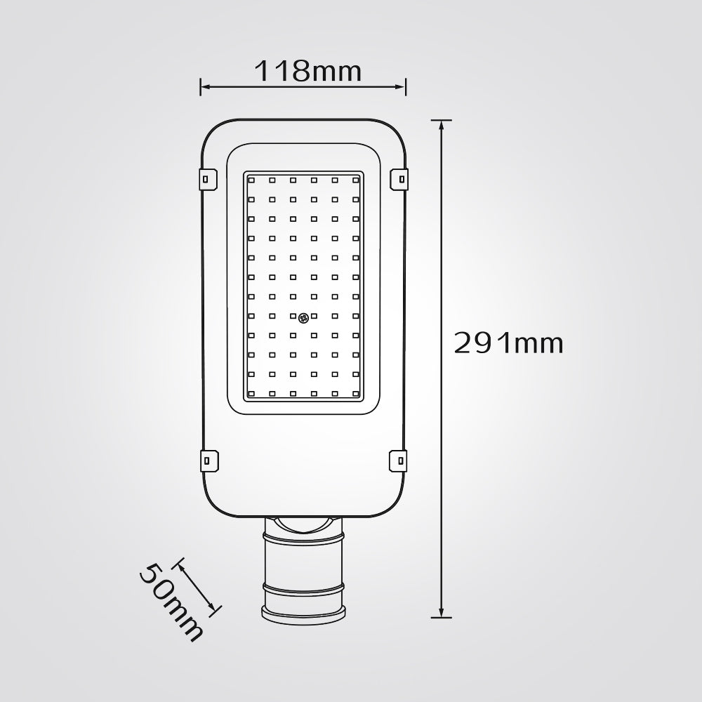 פנס רחוב שחור 50W|100W| 150W|IP65| 4000K