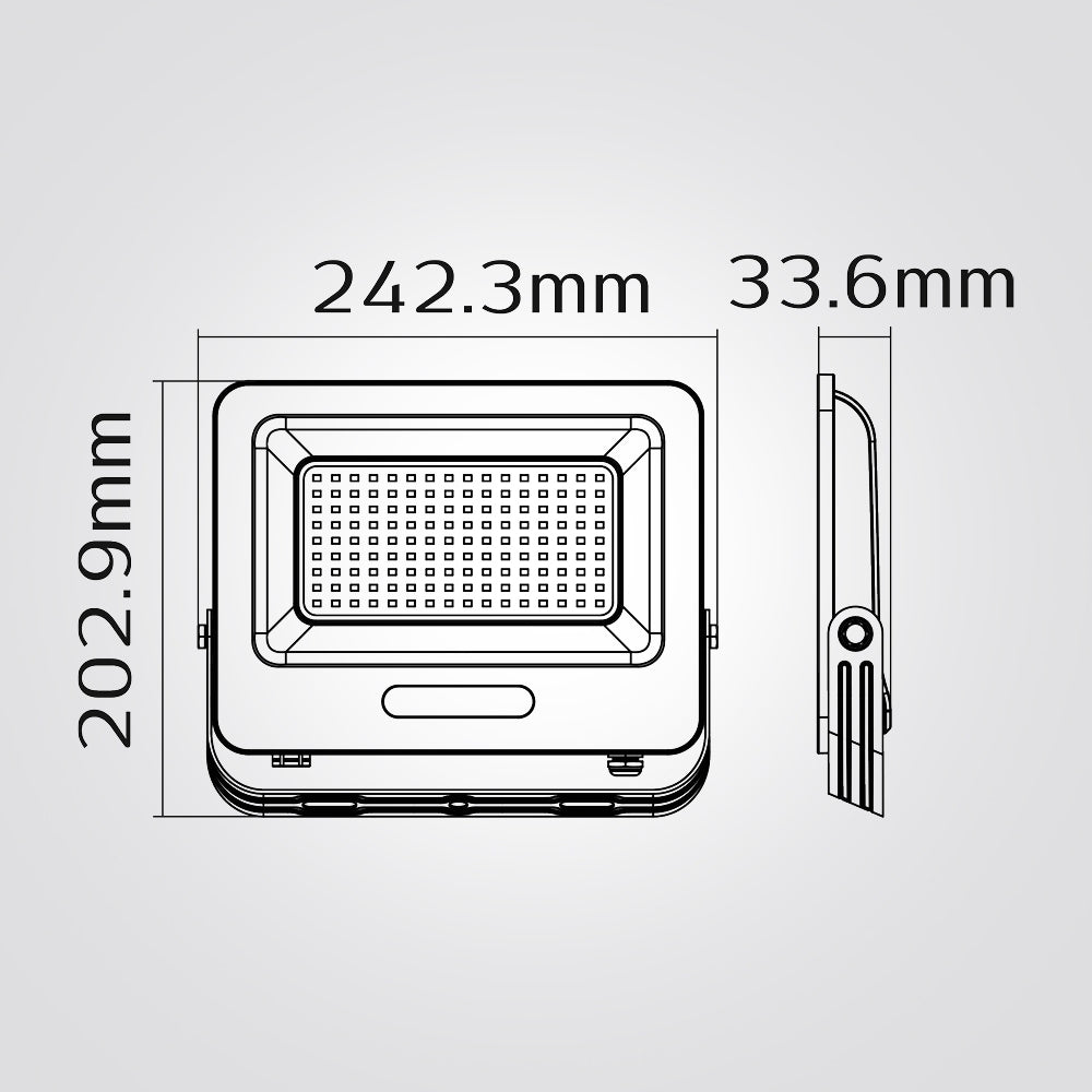 פנס הצפה לד ג'ון 100W| IP65| שחור| 6500K