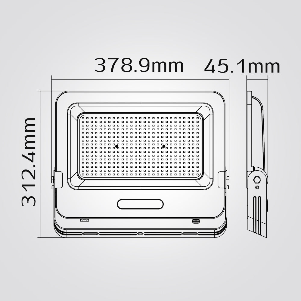 פנס הצפה לד ג'ון 300W| IP65| שחור| 6500K