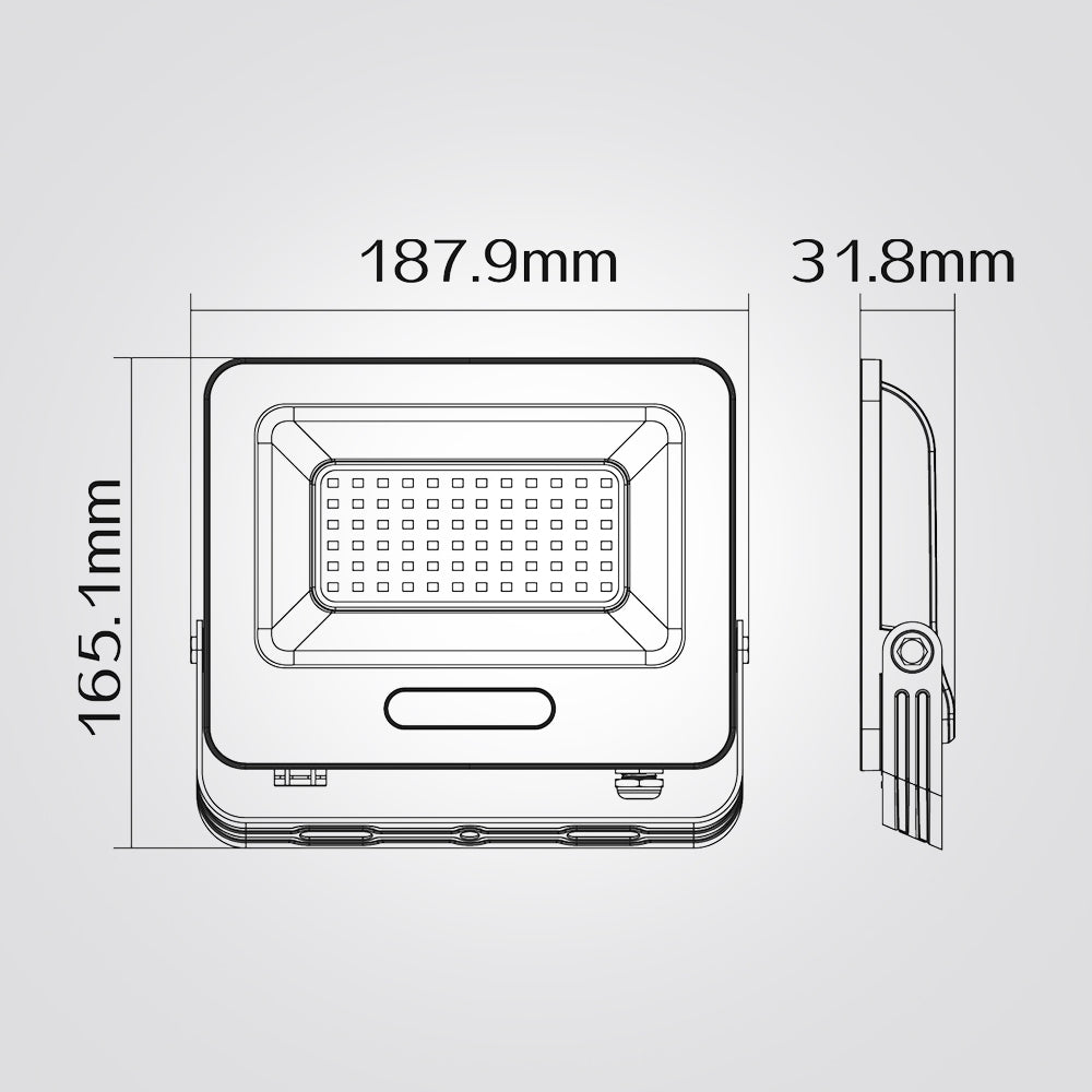 פנס הצפה לד ג'ון 50W| IP65| שחור| 6500K
