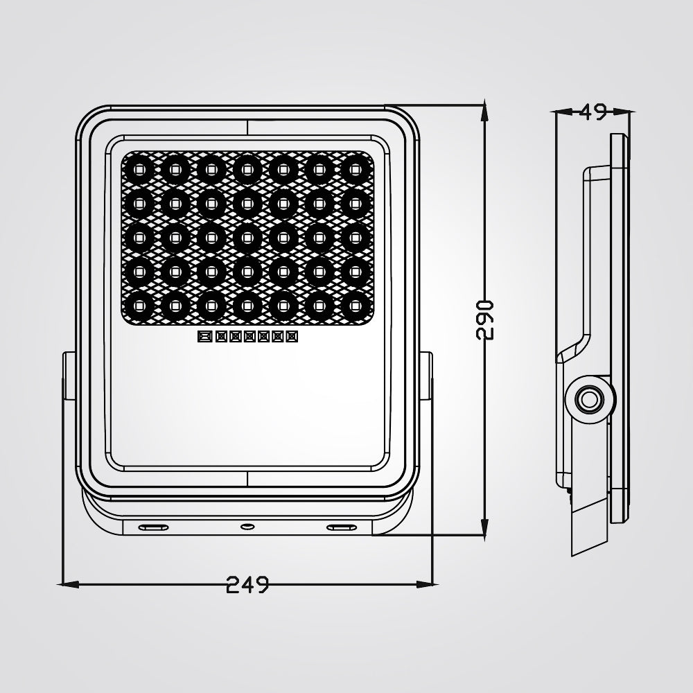 פרוז'קטור  פנס הצפה סולארי שחור + שלט 200W | IP65 |  6500K