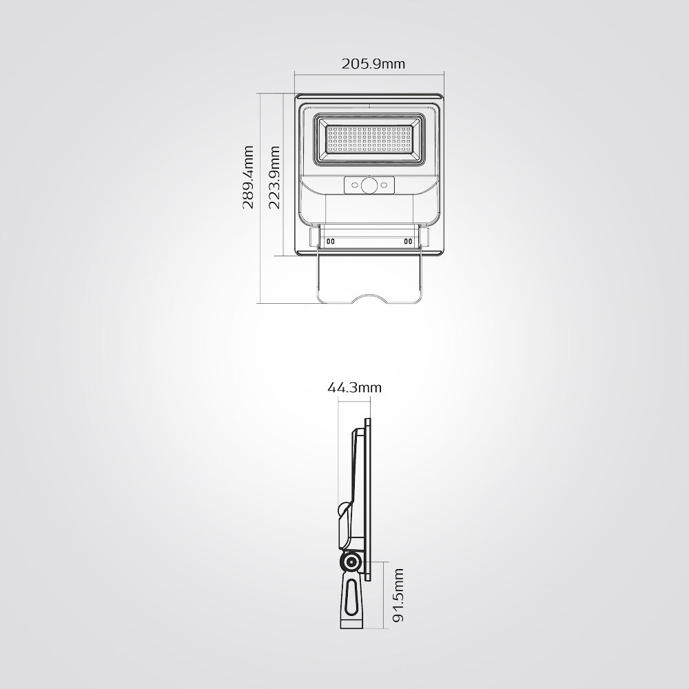 פרוז'קטור פנס הצפה סולארי שחור + גלאי תנועה ושלט 50W | IP65 | 6500K