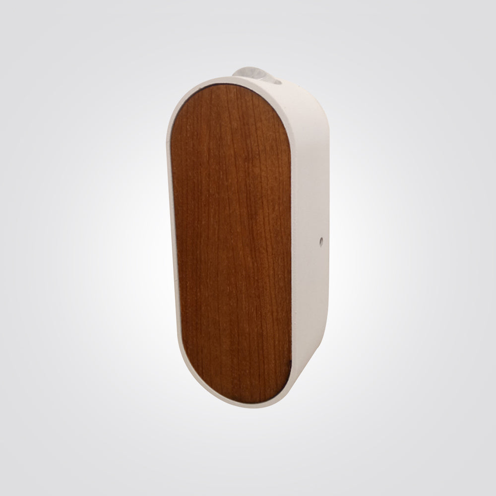 מנורת קיר אפ- דאון אגמון לבן+עץ אובלי