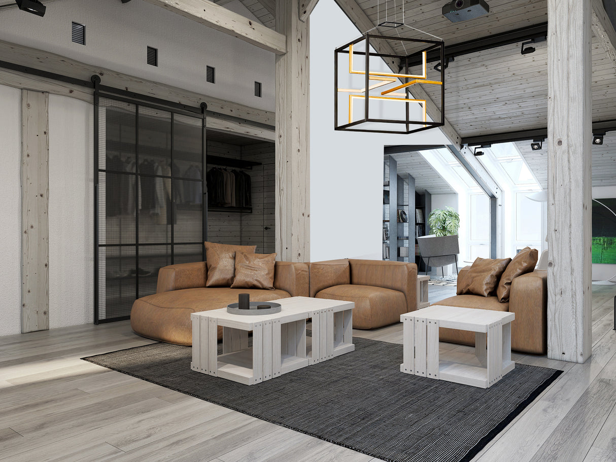 תליה יצחק לד מרובע שחור-55W