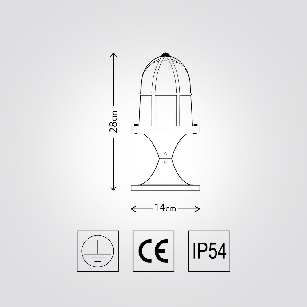 עמוד תאורה גינה חוץ מעקה לירז| פליז יצוק| IP54