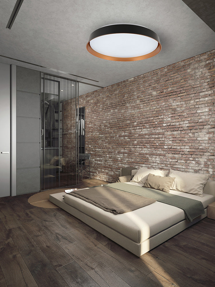 צמוד תקרה שחר לד CCT+ שלט Φ41| Φ51| שחור פס זהב