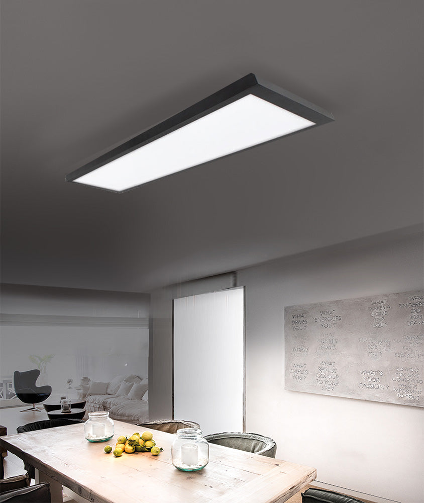 פאנל לד מלבני צמוד תקרה 30X120 ס"מ| 60W| שחור|לבן