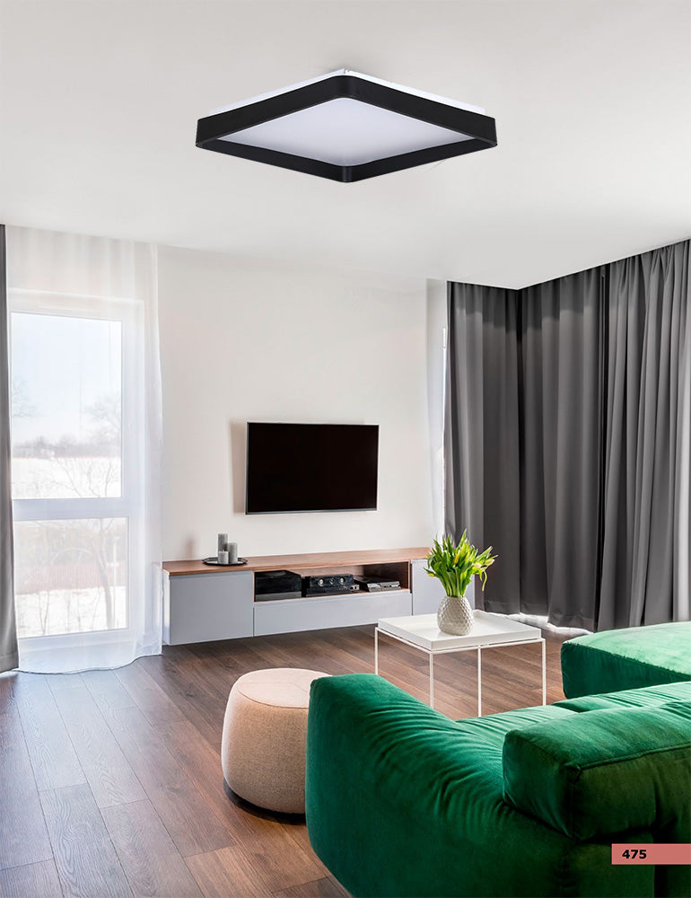 צמוד תקרה פלורי לד מרובע| 40|60| שחור