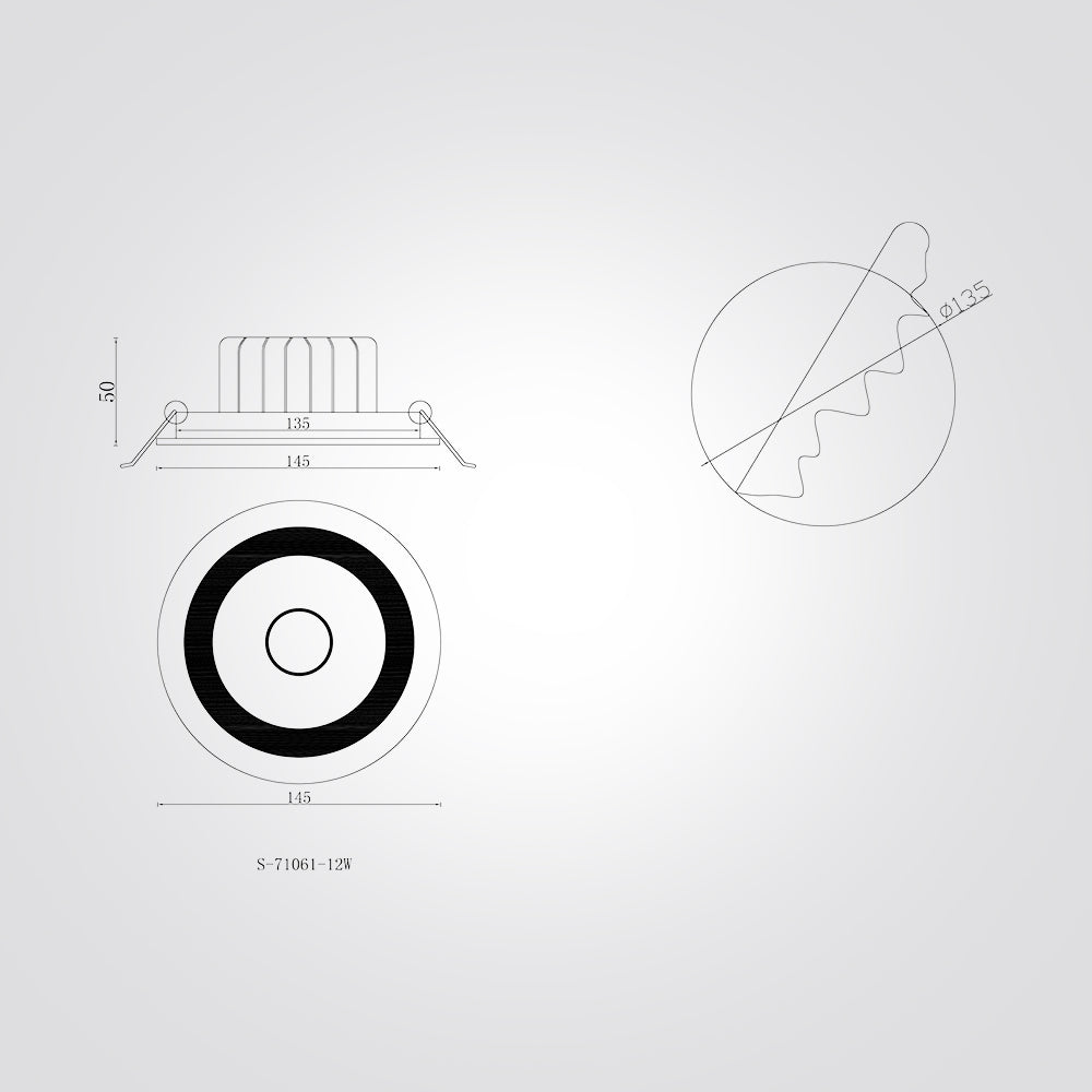 שקוע בר לד 5W| 12W| שחור| לבן