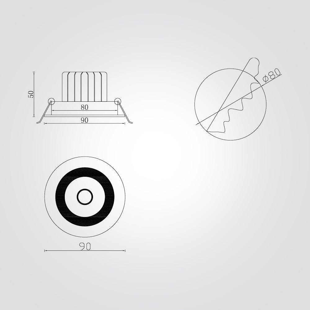 שקוע בר לד 5W| 12W| שחור| לבן