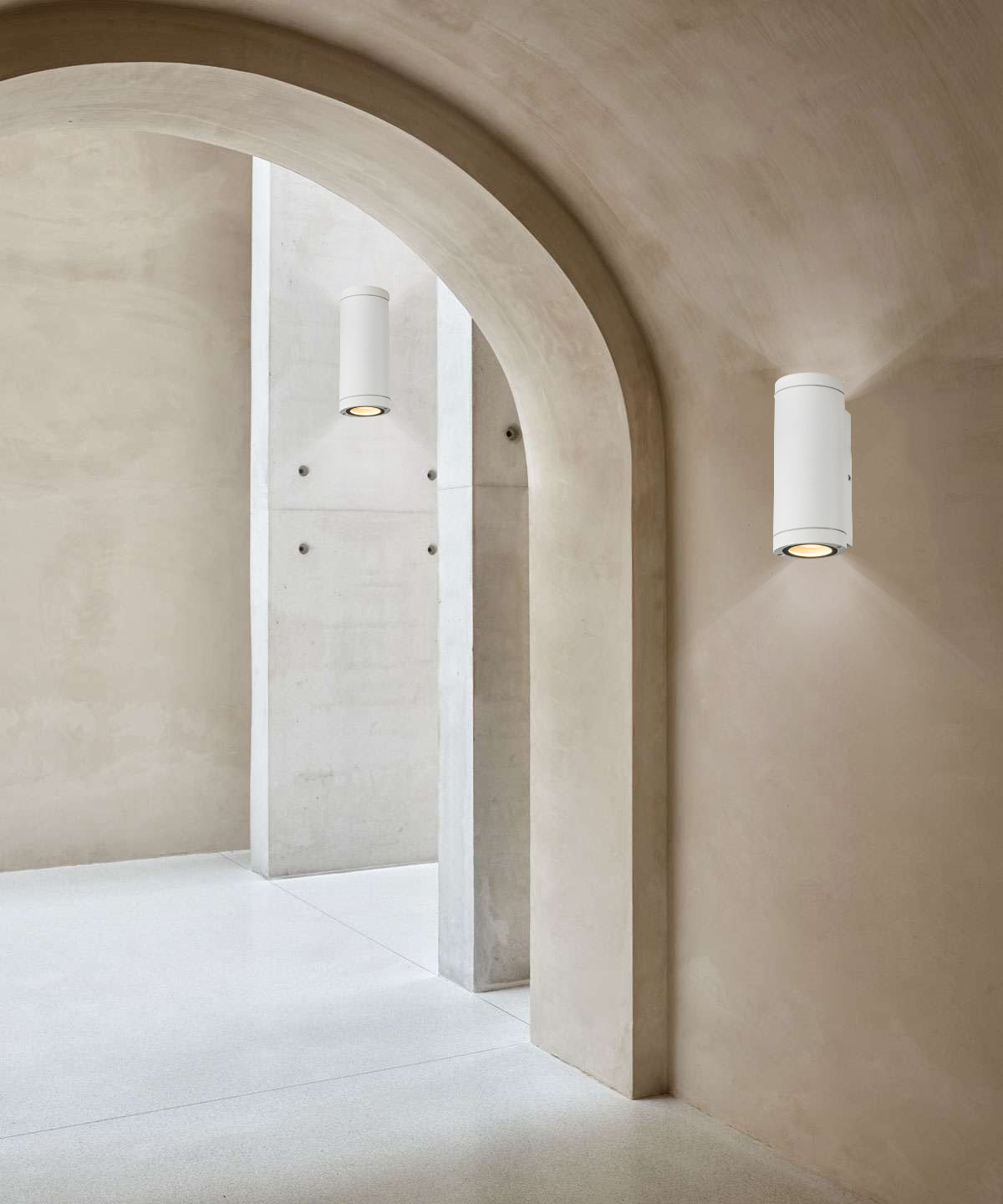 מנורת קיר גינה חוץ אפ-דאון סינא GU10 שחור| לבן