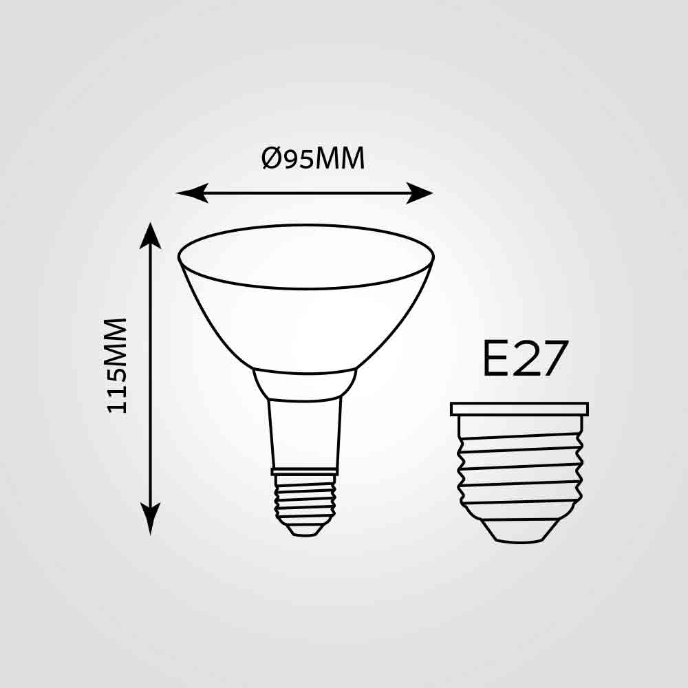 נורת לד פאר R30 E27 10W