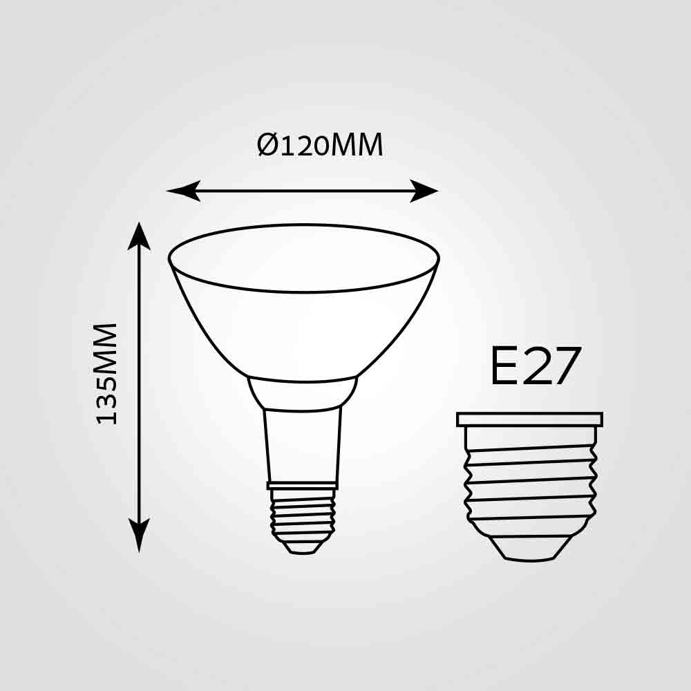 נורת לד פאר R38 E27 18W