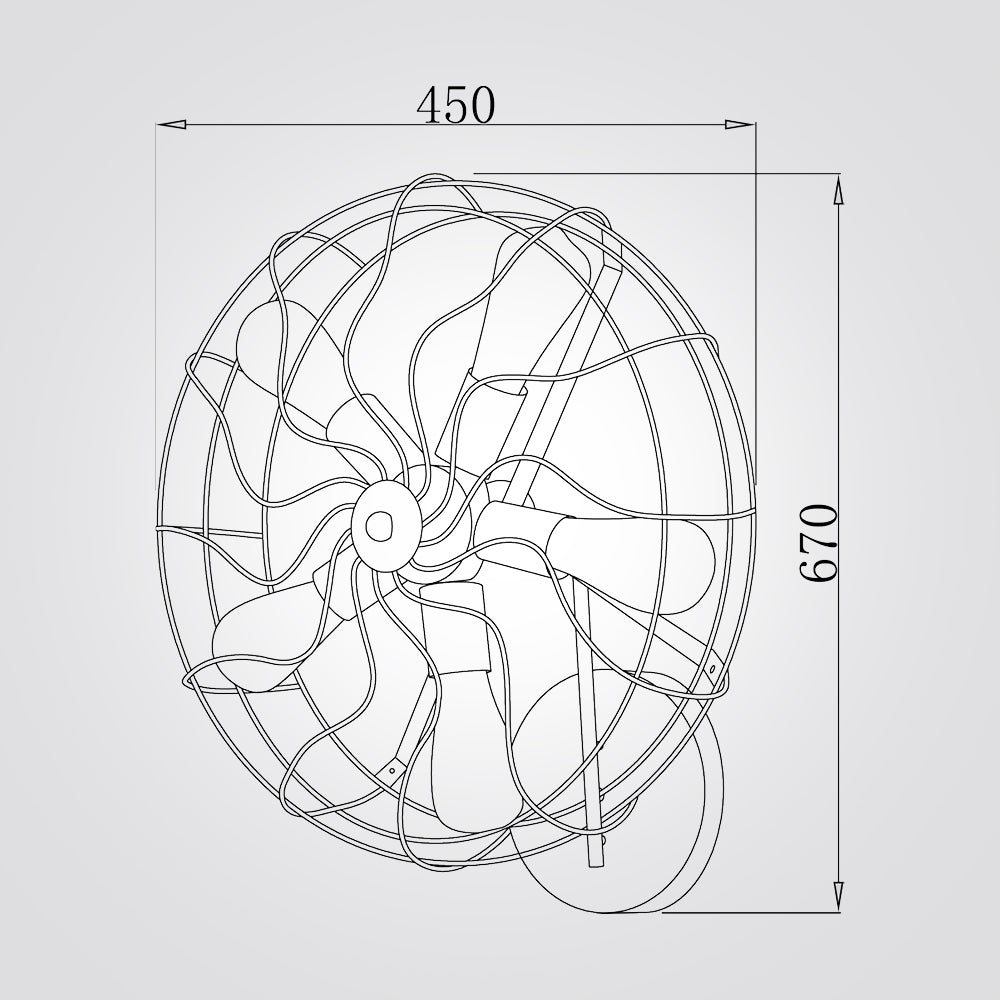 מנורת קיר מאוורר שחור