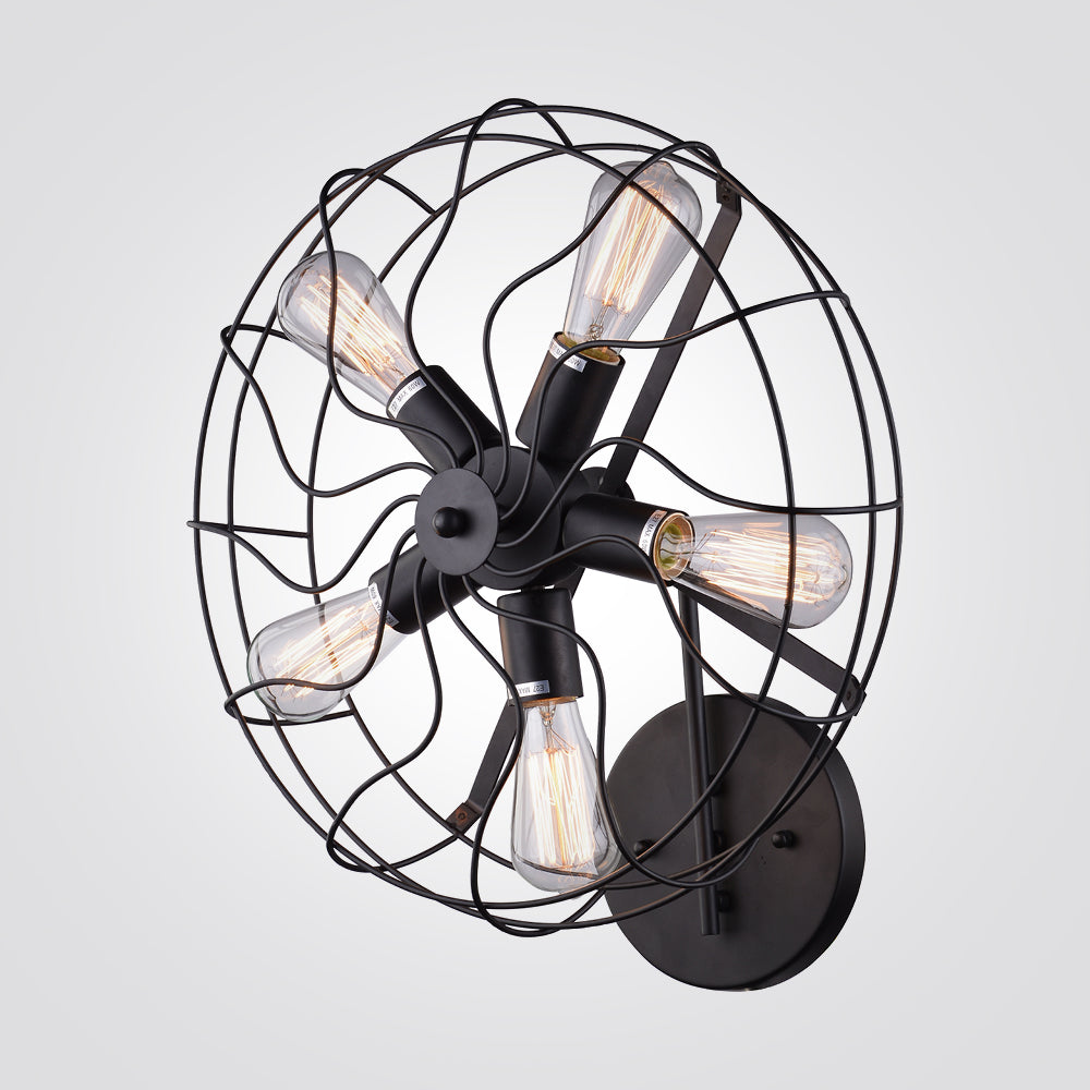 מנורת קיר מאוורר שחור