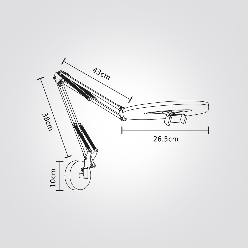 מנורת קיר רינג עם USB שחור לד