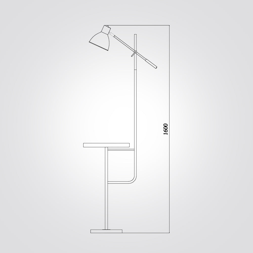 מנורת עמידה בתיה עם שולחן מעץ