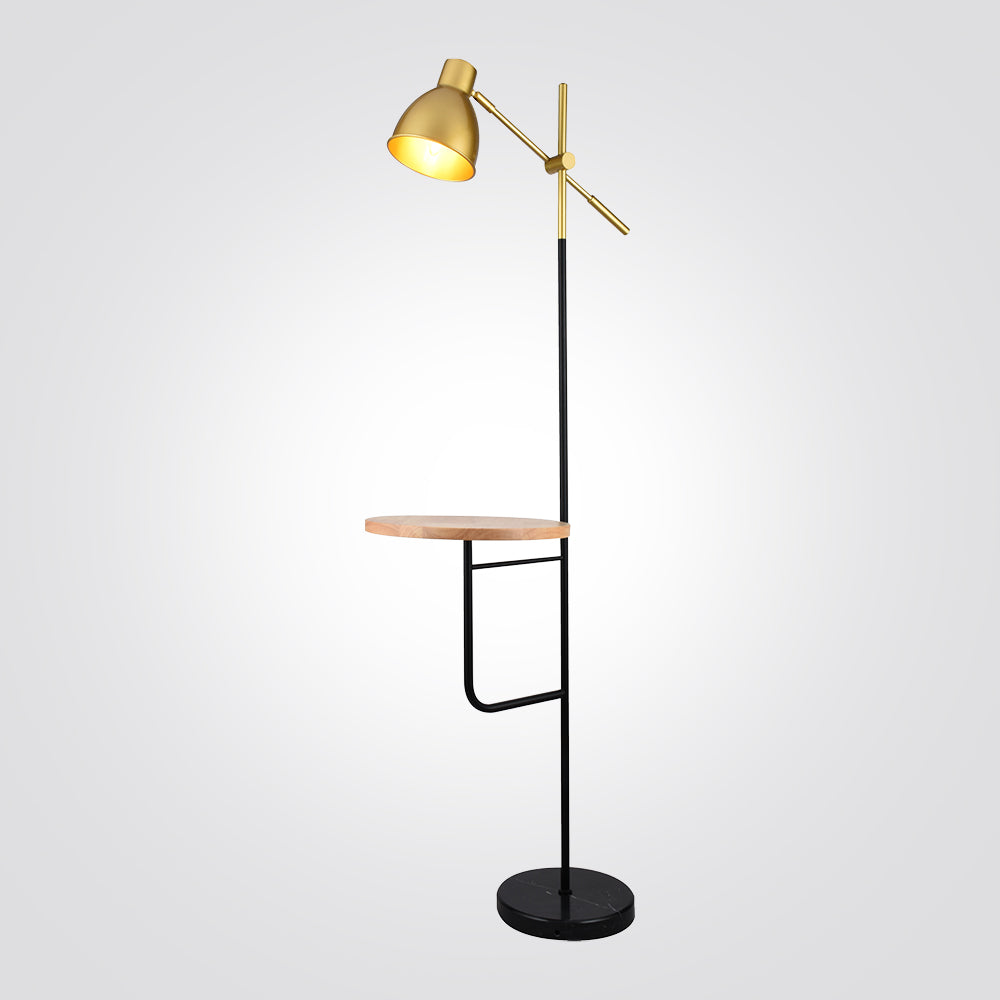 מנורת עמידה בתיה עם שולחן מעץ