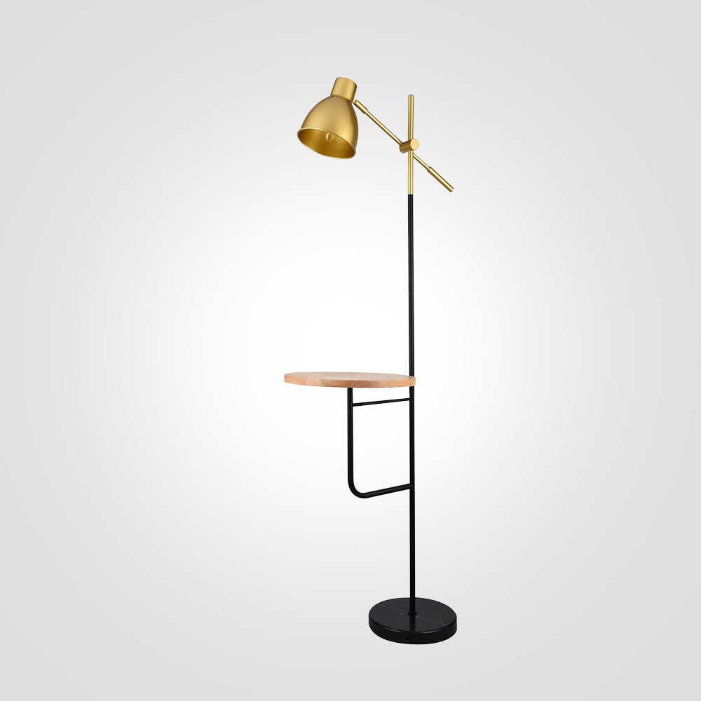 מנורת עמידה בתיה עם שולחן מעץ