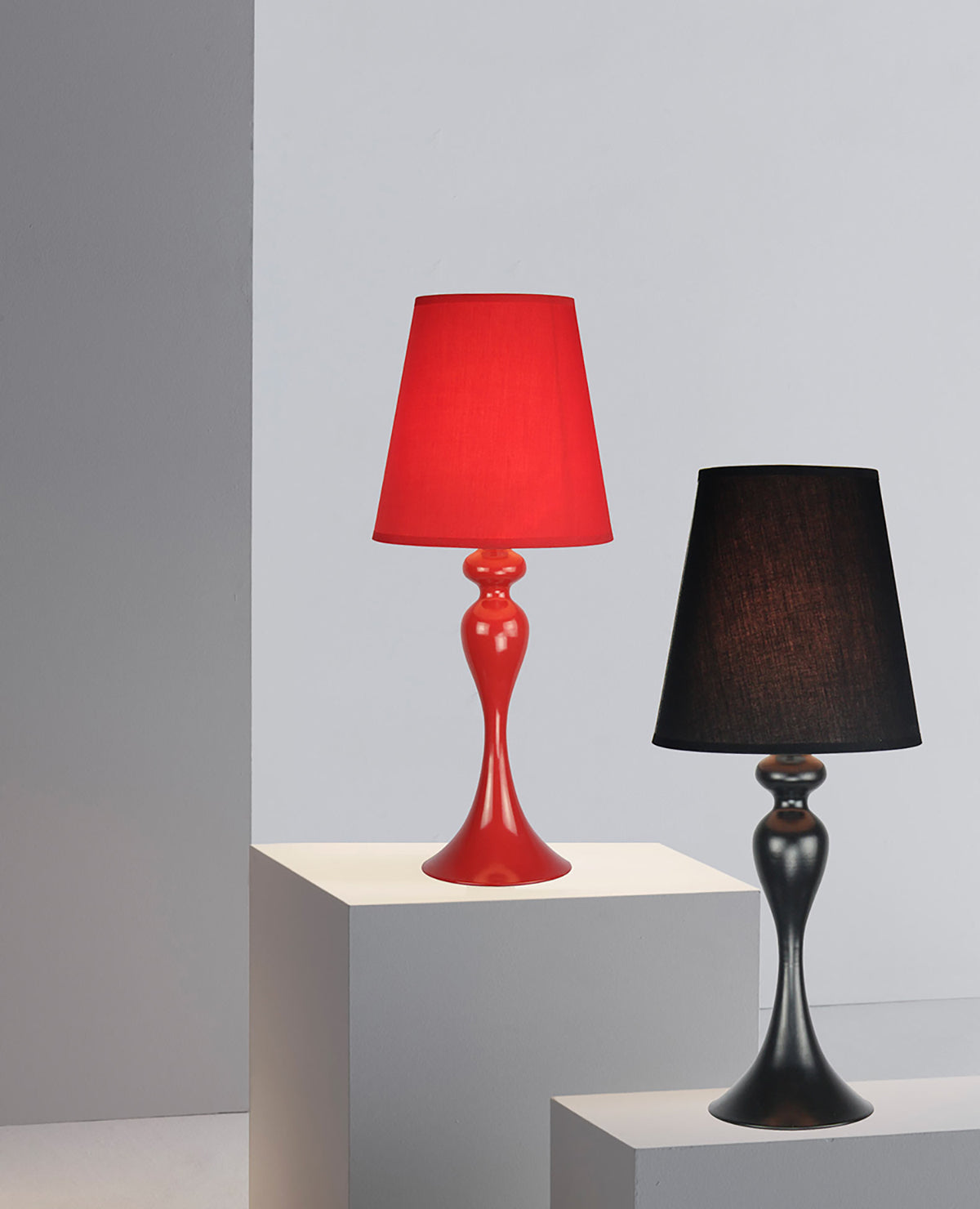 מנורת שולחן פלורית אדום