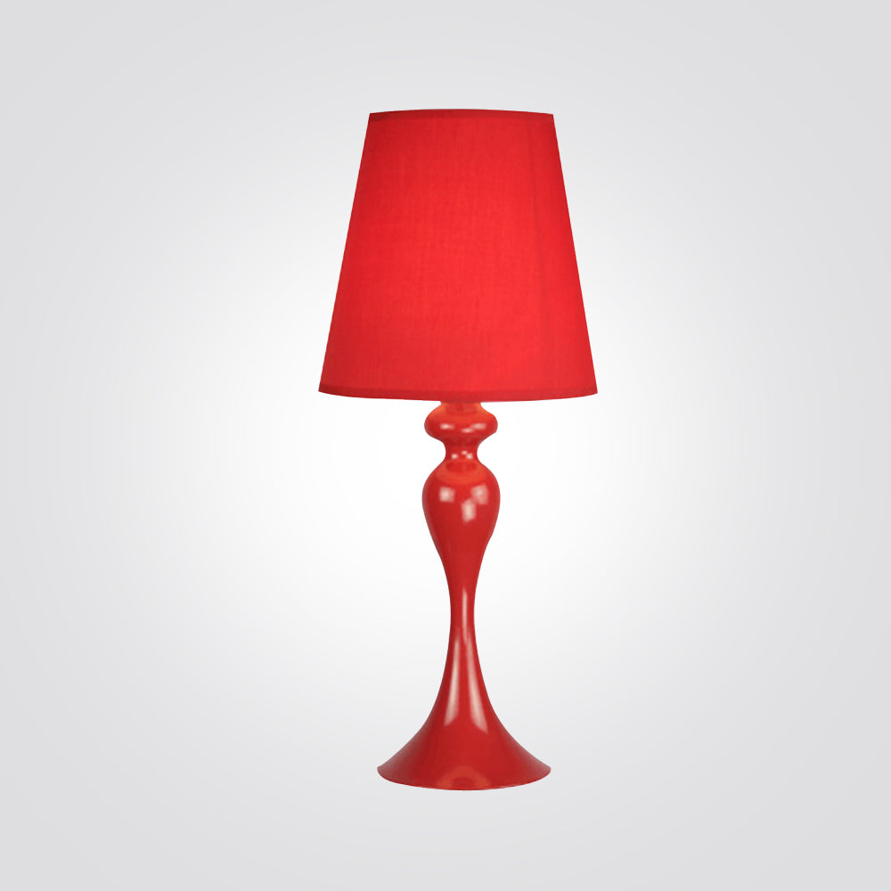 מנורת שולחן פלורית אדום