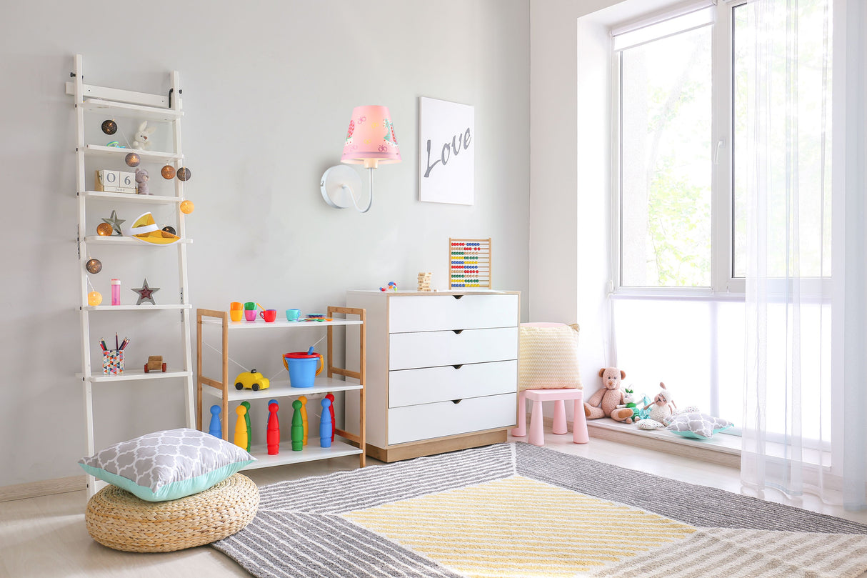 מנורת קיר ילדים סלים ורודה