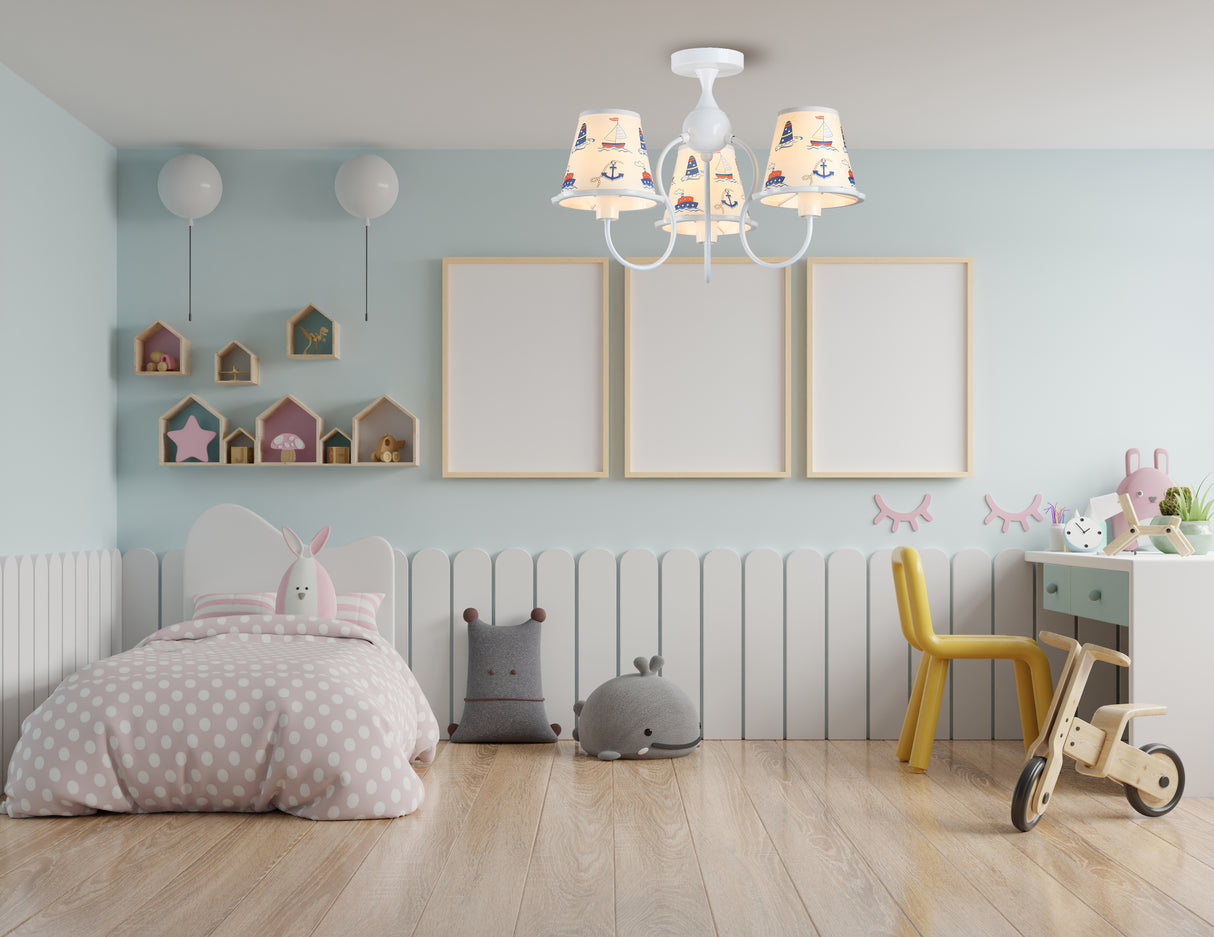 צמוד תקרה ילדים שלישיה אריג