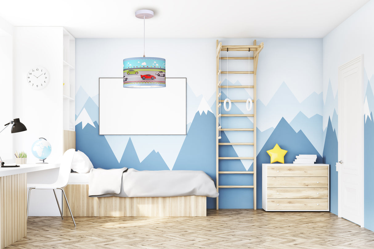 מנורת תליה ילדים אוהד מכוניות