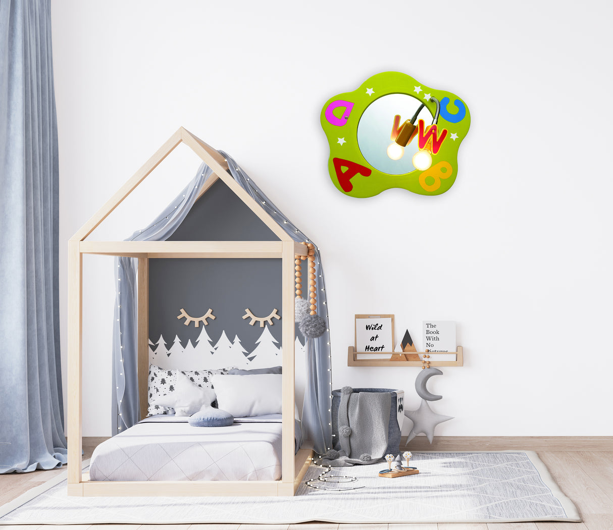 מנורת קיר ילדים מראה זאהי צהוב