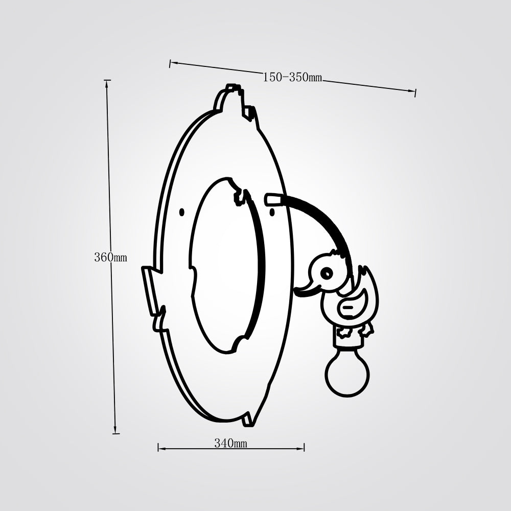 מנורת קיר ילדים מראה זאהי עגול צהוב