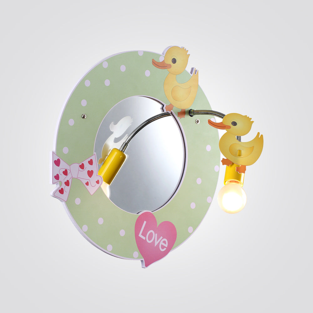 מנורת קיר ילדים מראה זאהי עגול צהוב