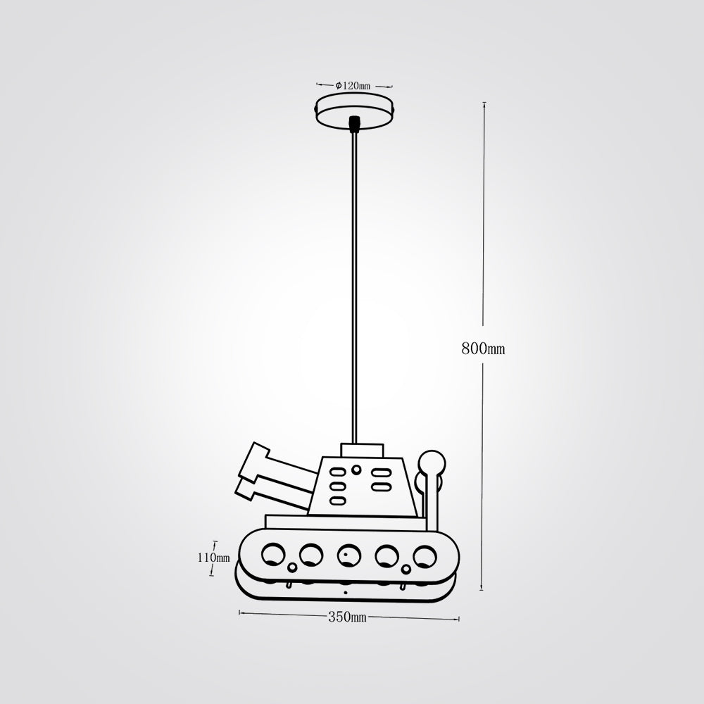 מנורת תליה ילדים טנק צבעונית