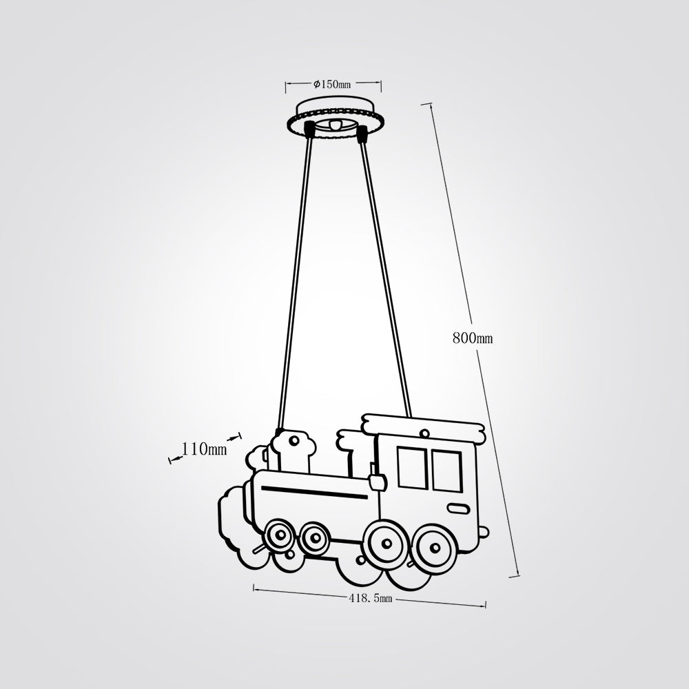 מנורת תליה ילדים רכבת צבעונית
