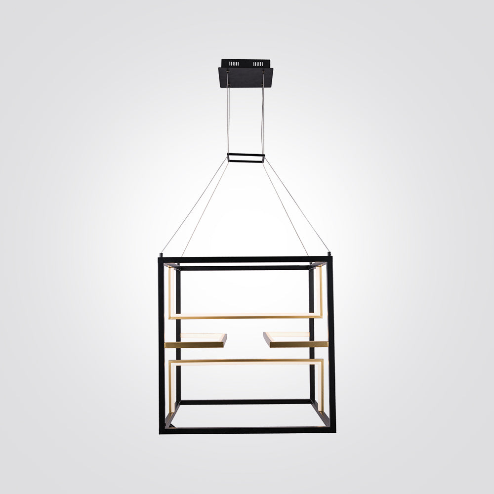 תליה יצחק לד מרובע שחור-55W