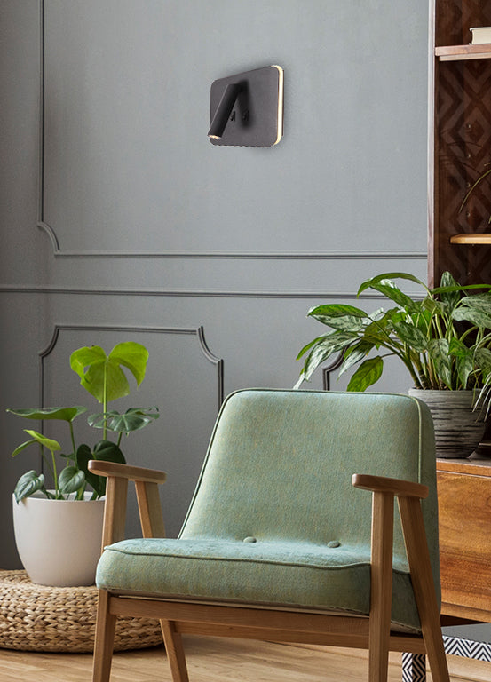 מנורת קיר קאדרים מרובע| שחור| זהב| לבן