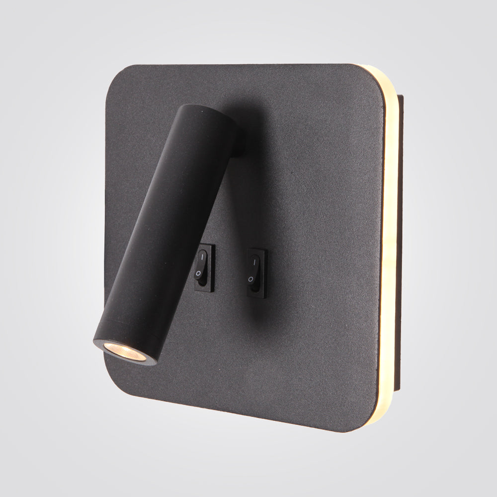 מנורת קיר קאדרים מרובע| שחור| זהב| לבן