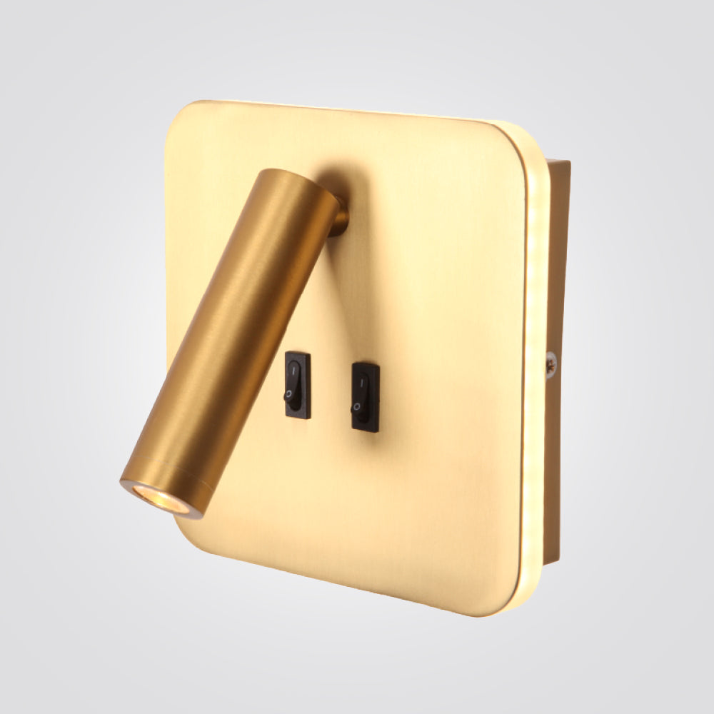 מנורת קיר קאדרים מרובע| שחור| זהב| לבן