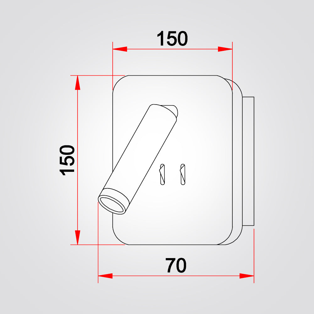 מנורת קיר קאדרים מרובע| שחור| זהב| לבן