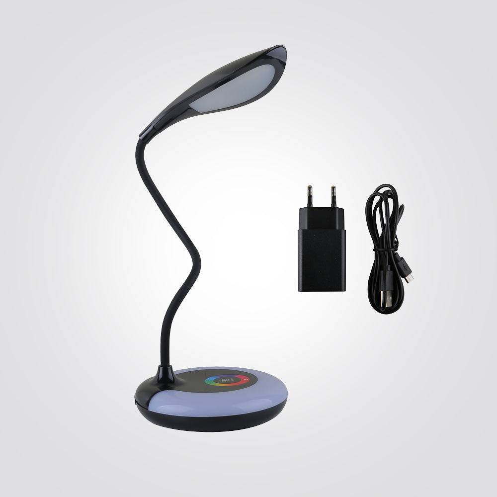 מנורת שולחן סומק לד לבן מתאם+USB