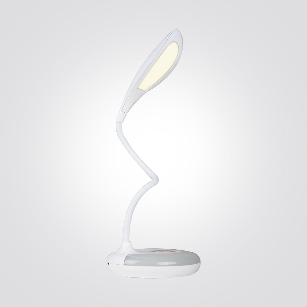 מנורת שולחן סומק לד לבן מתאם+USB