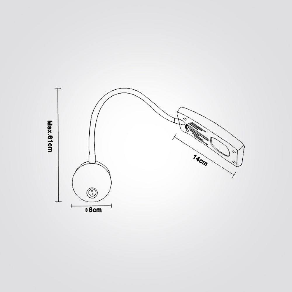 מנורת קיר קריאה שבת מנדי לד| שחור| לבן| אפור