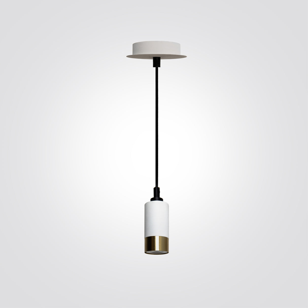 מנורת תליה צילינדר מול קצר GU10| שחור|לבן| פליז