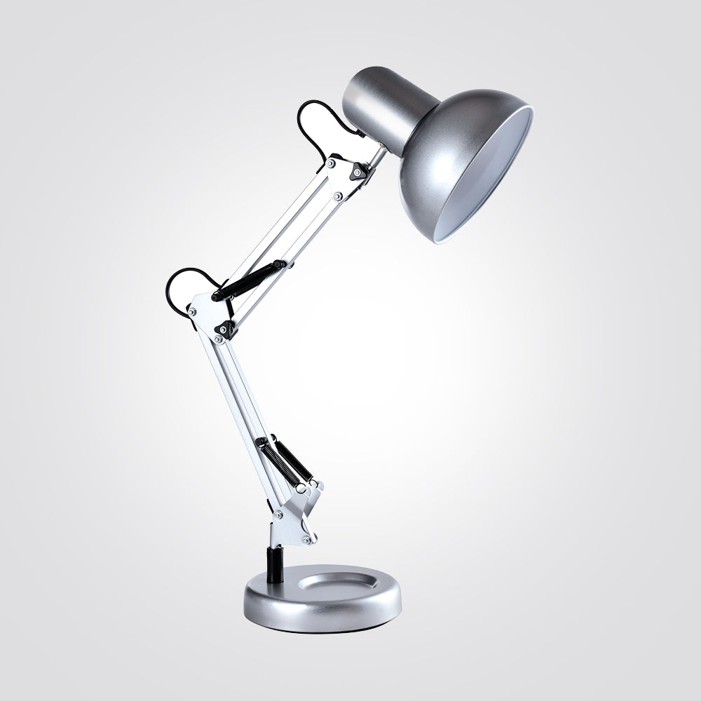 מנורת שולחן שרטוט שחור| לבן| כסוף| פליז