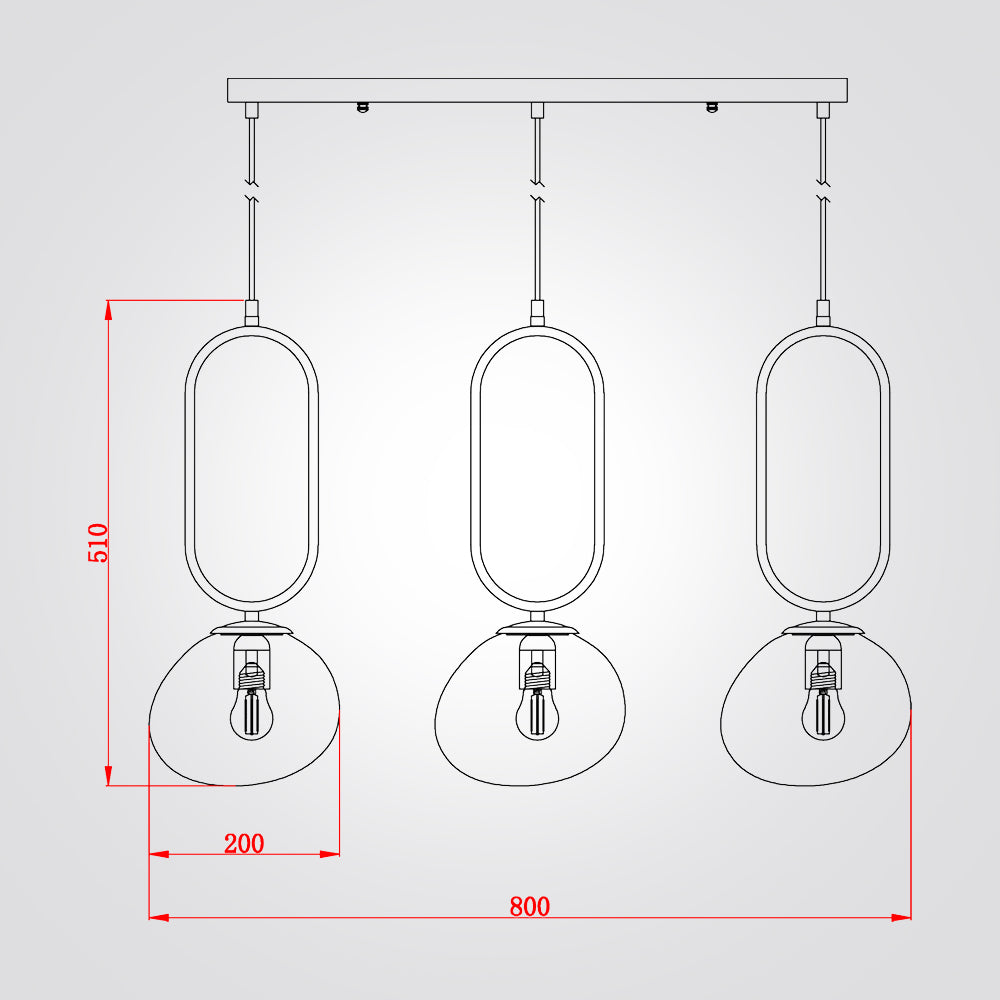 מנורת תלייה שלישייה פראג