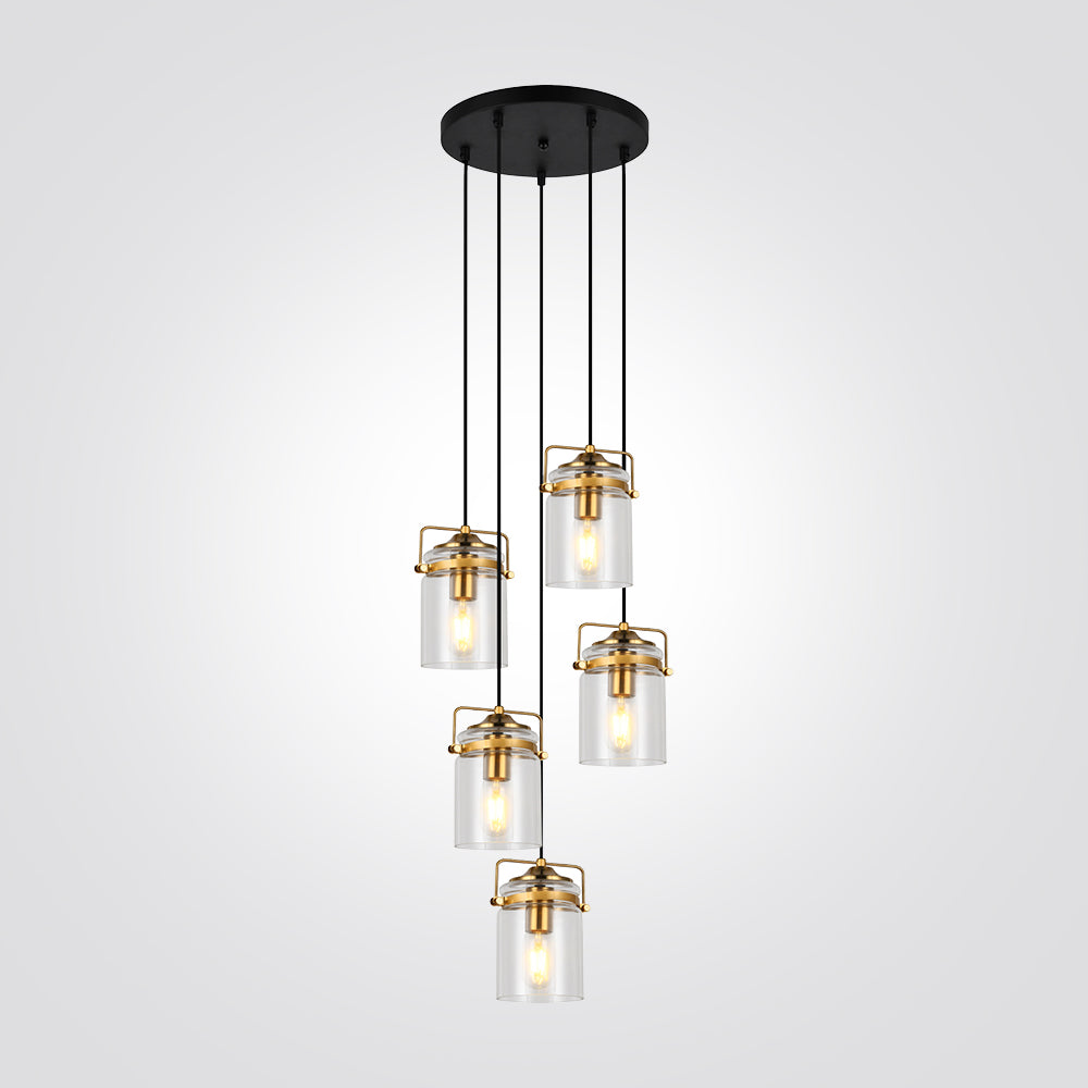 מנורת תלייה חמישייה וינה| בסיס עגול