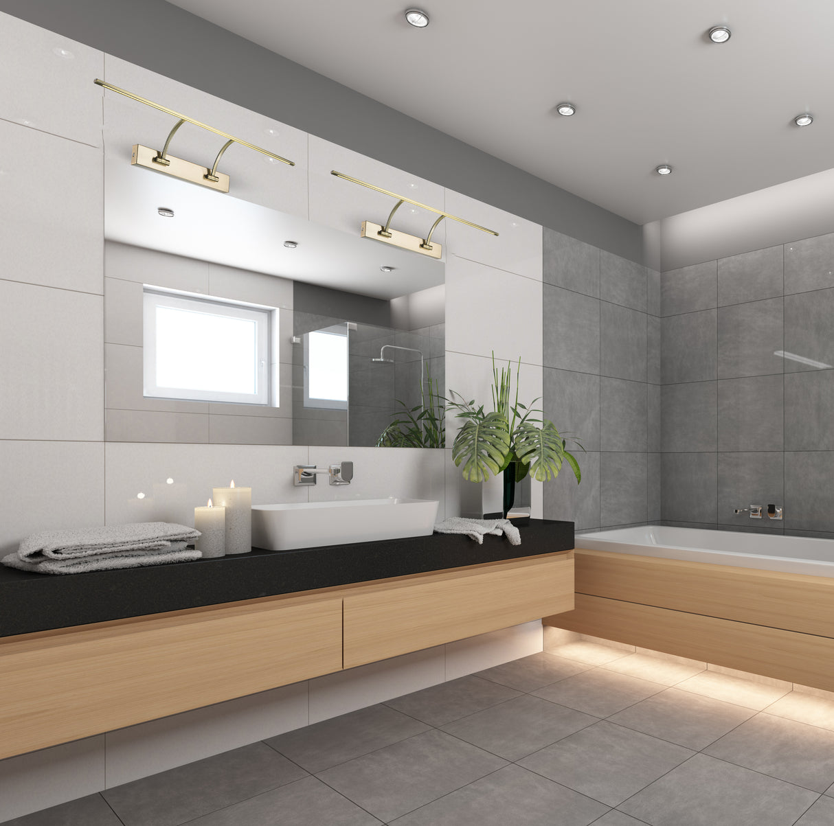 מנורת קיר סמי לד 18W| פליז| שחור