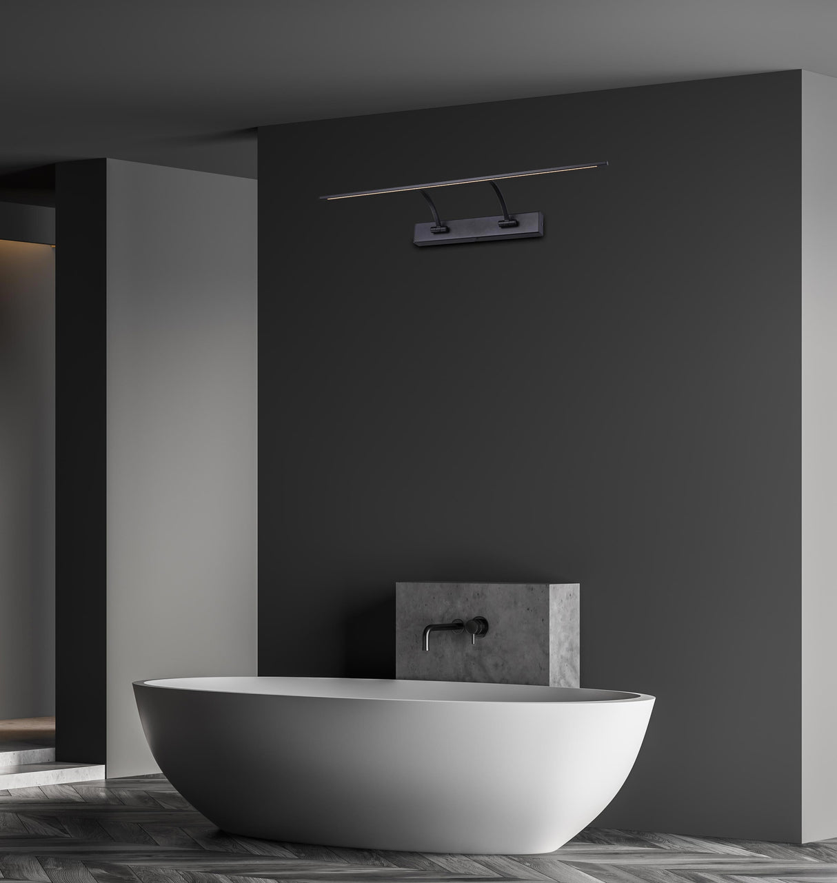 מנורת קיר סמי לד 18W| פליז| שחור