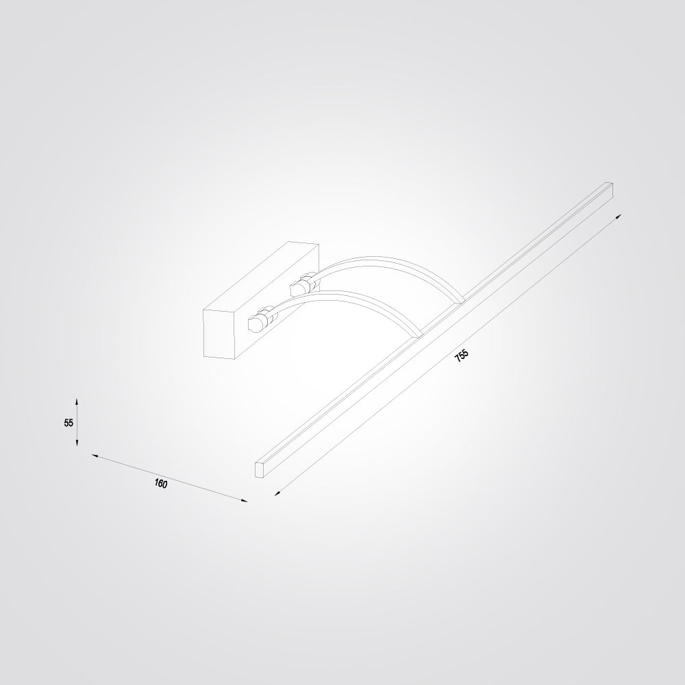 מנורת קיר סמי לד 18W| פליז| שחור