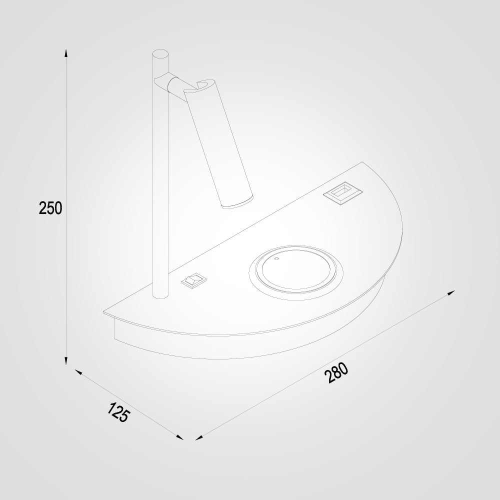 מנורת קיר תמד לד לבן-עם מטען אלחוטי