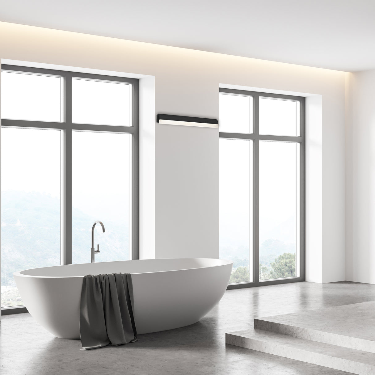 מנורת קיר לין לד 12W| 18W| שחור